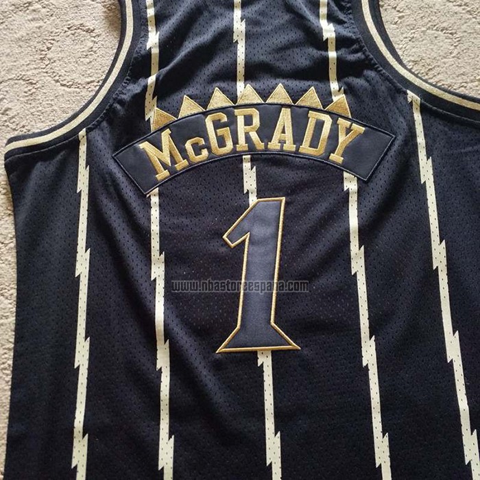 Camiseta Toronto Raptors Tracy McGrady NO 1 Mitchell & Ness 1998-99 Negro